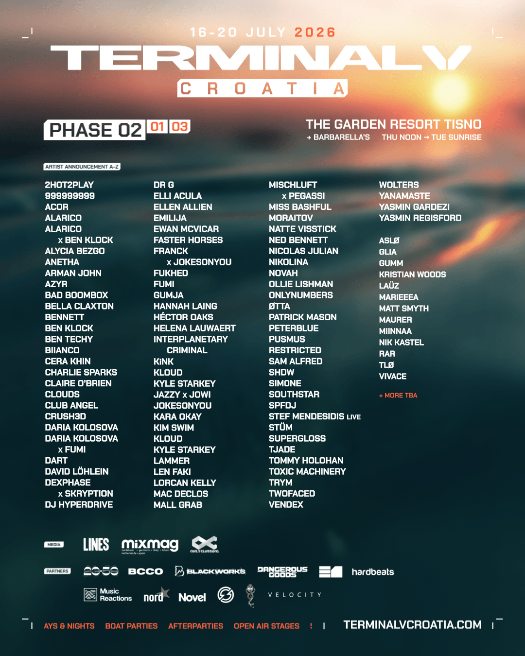 Terminal V Croatia 2026 (Cartel artistas) Terminal V Croatia 2026 (Cartel artistas)