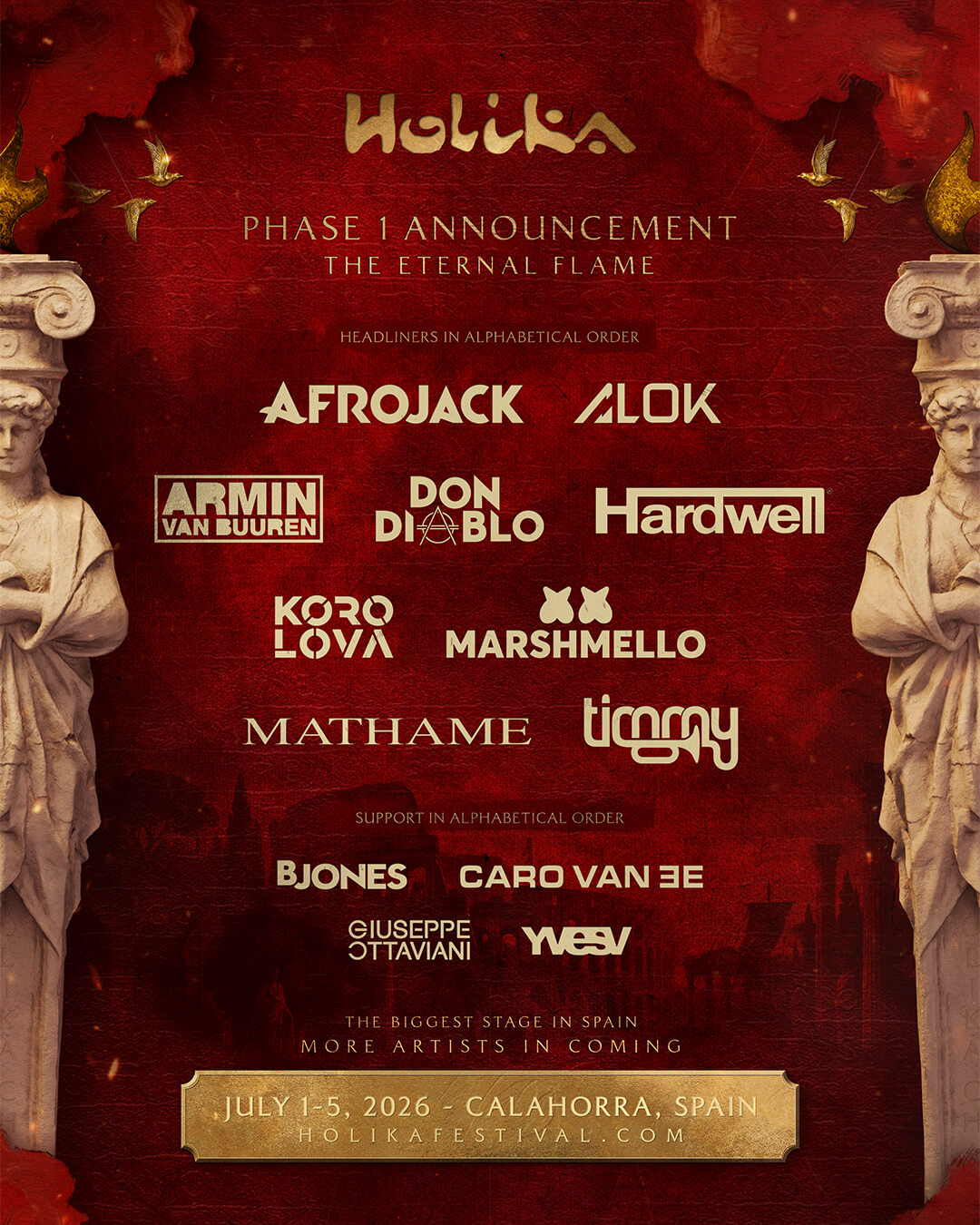 Holika Festival 2026 (Cartel de artistas)