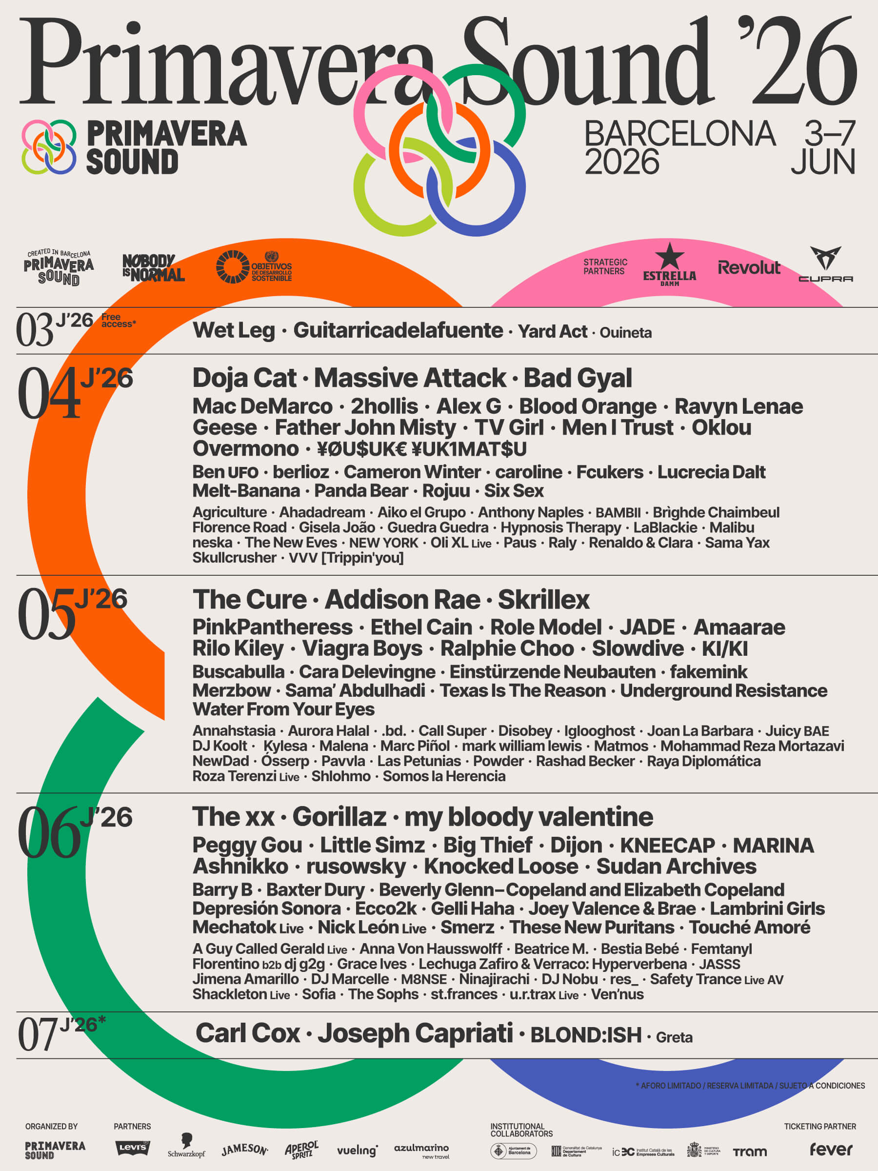 Primavera Sound 2026 (Cartel completo) Primavera Sound 2026 (Cartel completo)