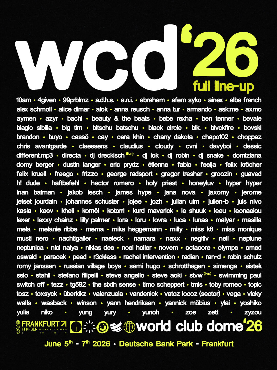 World Club Dome 2026 (Cartel completo)