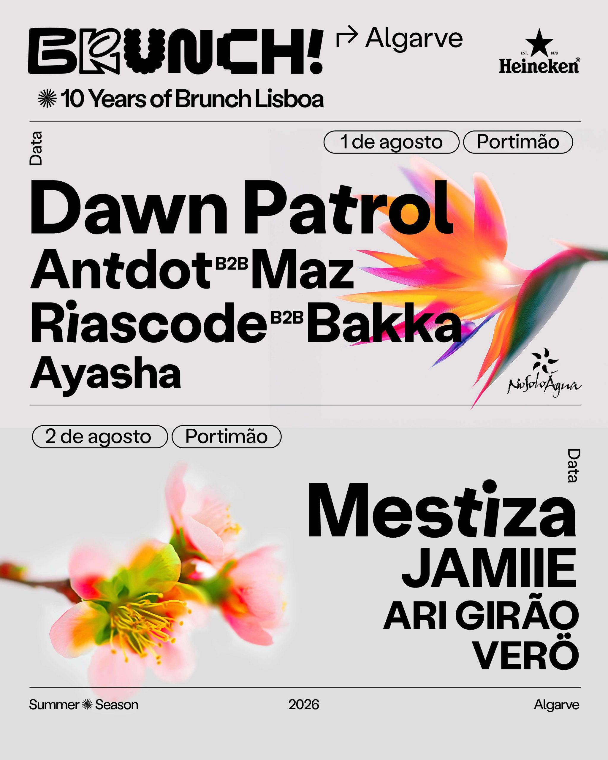 Brunch Electronik 2026 - 10 años de Brunch Lisboa (Carteles Agosto)